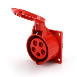 Waterproof Industrial Connector Socket 5Pin 16A 380-415V 3P+E+N IP44