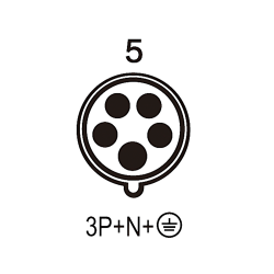 Waterproof Industrial Connector Socket 5Pin 63A 400V 3P+E+N IP67