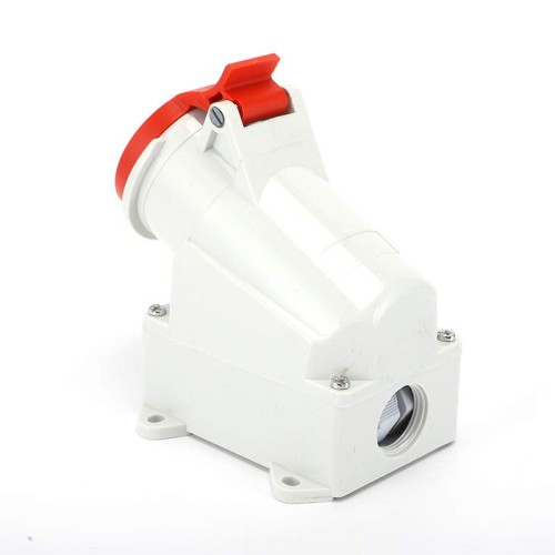Waterproof Industrial Connector Socket 4Pin 32A 380-415V 3P+E IP44, White CEE Industrial Wall Socket