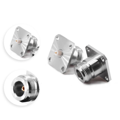 18Ghz Female N-Type Removable 4-Hole Flange Stainless Steel Rf Coax Connector 18Ghz Female N-Type Removable 4-Hole Flange Stainless Steel Rf Coax Connector