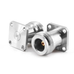 18Ghz N-Type Removable 4-Hole Flange Stainless Steel Rf Coax Connector