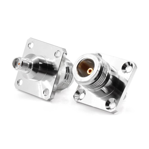N Female To Sma Female 18Ghz 4-Hole Flange Stainless Steel Rf Coax Connector