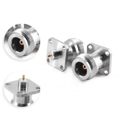 N-Kfd Female 18Ghz 4-hole Flange Bulkhead Pcb Mount Sloder High Frequency Rf Coax Connector