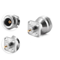 N-Kfd Female 18Ghz Receptable Bulkhead Mount 4-Hole Flange Rf Coax Connector