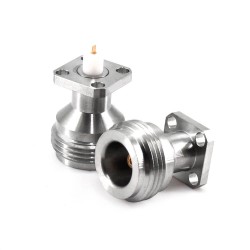 N-Type High Frequency Female 18G N-Kf Bulkhead Mount 4-Hole Flange Rf Coax Connector