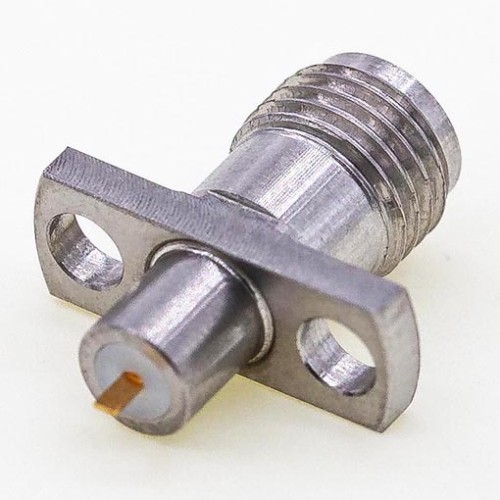 SMA Female Connector, 12.7 x 4.8mm / 0.500 x 0.190inch Flange, 0.8mm Vertical Flat Pin SMA Female Connector, 12.7 x 4.8mm / 0.500 x 0.190inch Flange, 0.8mm Vertical Flat Pin