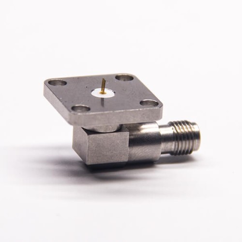 SMA Female Right Angle Flange with 4 Holes for PCB SMA Female Right Angle Flange with 4 Holes for PCB