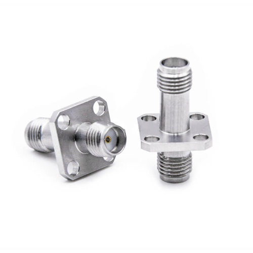 SMA Female To SMA Female 18Ghz 4-Hole Flange Stainless Steel Rf Coax Connector SMA Female To SMA Female 18Ghz 4-Hole Flange Stainless Steel Rf Coax Connector