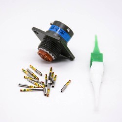Connector For Military 13 Pin Socket Four Hole Flange Crimp D38999