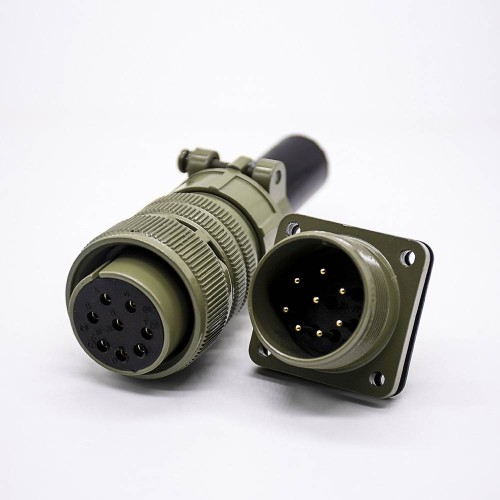 MS 5015 Circular Connector Size 20 Straight 8 Pin Square Flange Male Socket Female Plug MS 5015 Circular Connector Size 20 Straight 8 Pin Square Flange Male Socket Female Plug