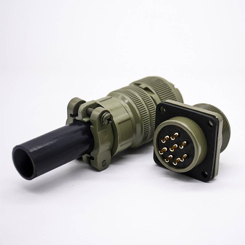 MS 5015 Circular Connector Size 20 Straight 8 Pin Square Flange Male Socket Female Plug MS 5015 Circular Connector Size 20 Straight 8 Pin Square Flange Male Socket Female Plug