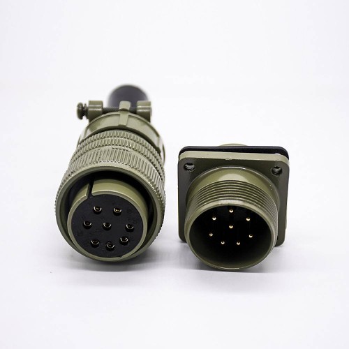 MS 5015 Circular Connector Size 20 Straight 8 Pin Square Flange Male Socket Female Plug MS 5015 Circular Connector Size 20 Straight 8 Pin Square Flange Male Socket Female Plug