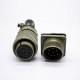 MS 5015 Circular Connector Size 20 Straight 8 Pin Square Flange Male Socket Female Plug MS 5015 Circular Connector Size 20 Straight 8 Pin Square Flange Male Socket Female Plug