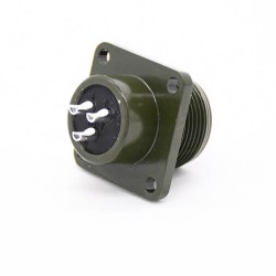 MS3102A14S-1P Circular Connector MIL-DTL-5015 Series Box Mount Receptacle 3 Contacts Solder Pin Threaded Connector