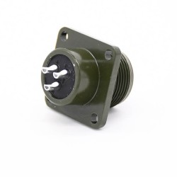 MS3102A14S-1P Circular Connector MIL-DTL-5015 Series Box Mount Receptacle 3 Contacts Solder Pin Threaded Connector