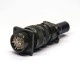 MS3106A20-17P Male Straight Plug 14 Pin Silver Plated With Cable Clamp 5015 Military Connector