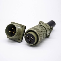 MS5015 Connector 3 Pin Straight Size 20 Square Flange Male Socket Female Plug