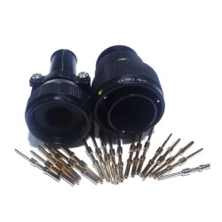 High Speed Rail Connectors American-Standard 19 Pin Male Plug Straight Bayonet Coupling Solder