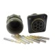 JL Socket 4 Hole-Flange Solder Traction Motor Connector 7 Pin Straight Bayonet Coupling