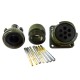 JL Socket 4 Hole-Flange Solder Traction Motor Connector 7 Pin Straight Bayonet Coupling