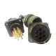 JL Socket 4 Hole-Flange Solder Traction Motor Connector 7 Pin Straight Bayonet Coupling