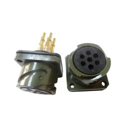 JL Socket 4 Hole-Flange Solder Traction Motor Connector 7 Pin Straight Bayonet Coupling