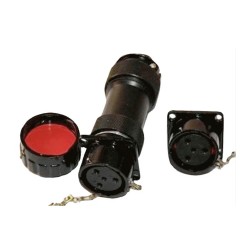 JL Socket Plug Male Without Contacts 4 Pin Panel Mount Solder Dust Cap Traction Motor Connector