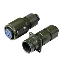 Male Female Plug Socket 7 Pin 92 Shell Straight Crimp 4 Hole Flange ayonet Coupling JL Traction Connector