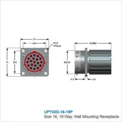 UPT00D-16-19P Military Spec Connectors 19pin Automotive Connector