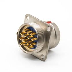 14 Pin Connector Female Y27G Socket 20 Shell Size Panel Mount 180° Solder cup Admiralty Metal