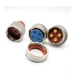 4 Pin Plug And Socket 22 Shell Size Female Butt-jiont Male Y50X Bayonet Coupling Solder cup cable Aluminum alloy Connector