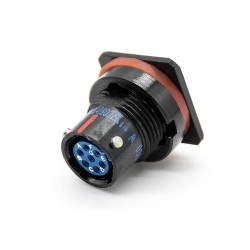 7 Pin Waterproof Connector Y50EX Socket 08 Shell Size Female Straight Bayonet Coupling PCB Mount Front Bulkhead With Dust Cover