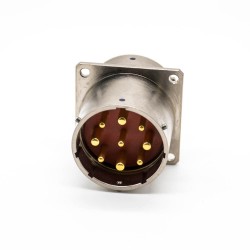 9Pin XCD Connector 33 Shell Portbar Male To Female Bayonet Coupling Panel Mount 4 Hole Flange Electroless Nickel Plating