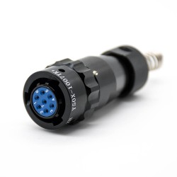 Aviation Connector Plug Spring 10 Shell Size 7 Pin Female Straight Bayonet Coupling Solder Y50X Connector