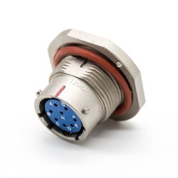 Circular Electrical Connector Solder Cup Y50EX 12 Shell Size Socket 8 Pin Female Straight Front Bulkhead Waterproof