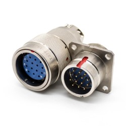 Male Female Connectors Y27F Plug&Socket 4Pin 18 Shell Size Panel Mount/cable Solder cup Straight Bayonet Coupling