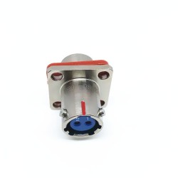 Y50X-0802ZK10 Flange Socket 8 Shell Size Bayonet Coupling Solder Cup 2 Pin Nickel Plating Female Socket