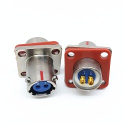 Y50X-0802ZK10 Flange Socket 8 Shell Size Bayonet Coupling Solder Cup 2 Pin Nickel Plating Female Socket