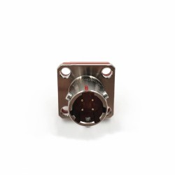 Y50X-0804ZJ10 Flange Socket 8 Shell Size Bayonet Coupling Solder Cup 4 Pin Nickel Plating Male Socket
