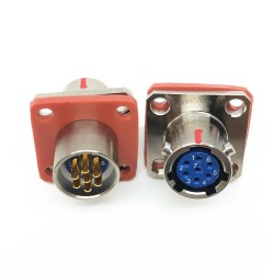 Y50X-0807ZK10 Flange Socket 8 Shell Size Bayonet Coupling Solder Cup 7 Pin Nickel Plating Female Socket