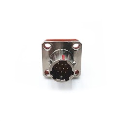 Y50X-0810ZJ10 Flange Socket 8 Shell Size Bayonet Coupling Solder Cup 10 Pin Nickel Plating Male Socket