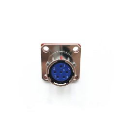 Y50X-1006ZK10 Flange Socket 10 Shell Size Bayonet Coupling Solder Cup 6 Pin Nickel Plating Female Socket