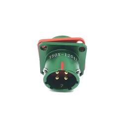 Y50X-1204ZJ10 Flange Socket 12 Shell Size Bayonet Coupling Solder Cup 4 Pin Nickel Plating Male Socket