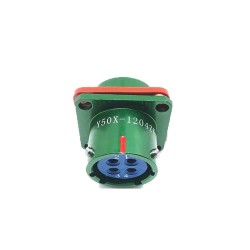 Y50X-1204ZK10 Flange Socket 12 Shell Size Bayonet Coupling Solder Cup 4 Pin Nickel Plating Female Socket
