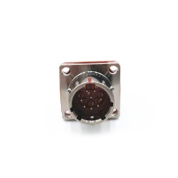 Y50X-1208ZJ10 Flange Socket 12 Shell Size Bayonet Coupling Solder Cup 8 Pin Nickel Plating Male Socket