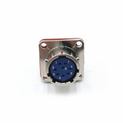 Y50X-1208ZK10 Flange Socket 12 Shell Size Bayonet Coupling Solder Cup 8 Pin Nickel Plating Female Socket
