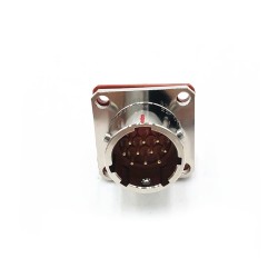 Y50X-1210ZJ10 Flange Socket 12 Shell Size Bayonet Coupling Solder Cup 10 Pin Nickel Plating Male Socket