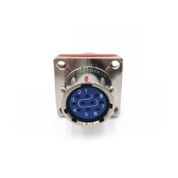 Y50X-1210ZK10 Flange Socket 12 Shell Size Bayonet Coupling Solder Cup 10 Pin Nickel Plating Female Socket