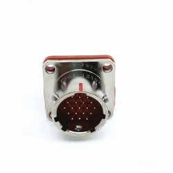 Y50X-1219ZJ10 Flange Socket 12 Shell Size Bayonet Coupling Solder Cup 19 Pin Nickel Plating Male Socket