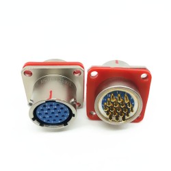 Y50X-1219ZK10 Flange Socket 12 Shell Size Bayonet Coupling Solder Cup 19 Pin Nickel Plating Female Socket